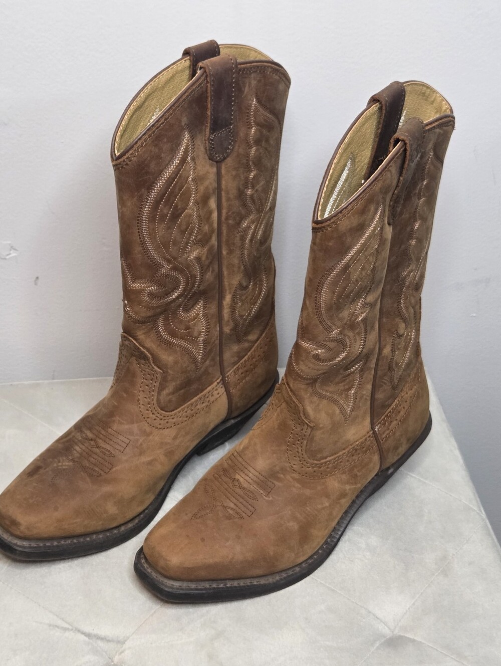 Shayanne's  Donna Brown Leather Western Women's Boots with Embroidered Shaft